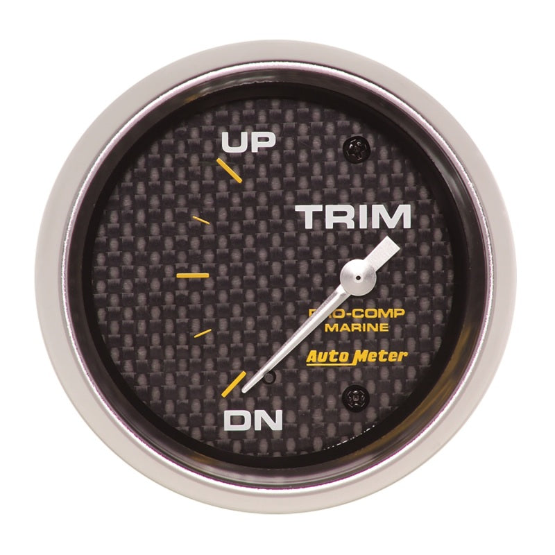 Autometer Marine Carbon Fiber Gauge 2-5/8in Electric Trim Level Gauge 0OHM Down - 90OHM Up 200767-40