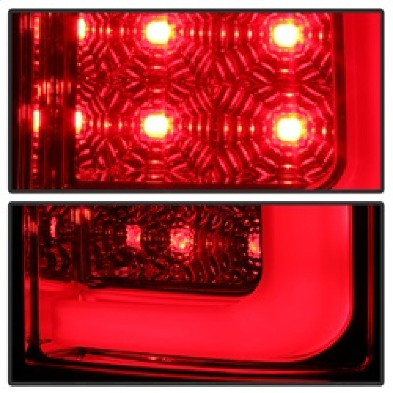 Spyder 07-13 GMC Sierra 1500 V2 Light Bar LED Tail Lights - Red Clear (ALT-YD-GS07V2-LBLED-RC) 5084767