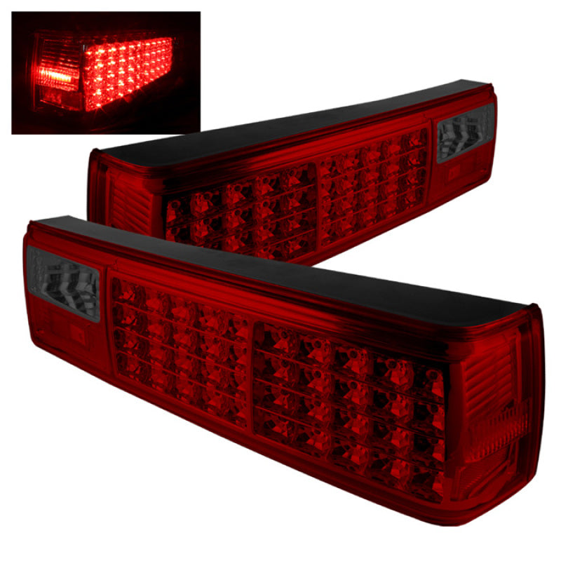 SPYDER Xtune Ford MUStang 87-93 LED Tail Lights Red Smoke ALT-ON-FM87-LED-RS 5012999