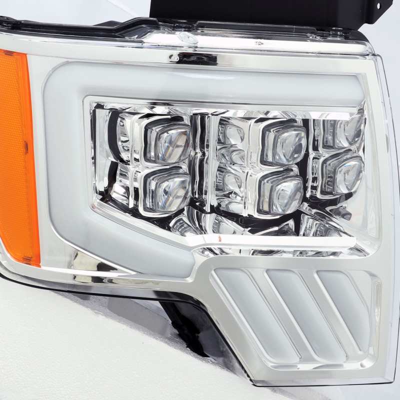 AlphaRex 09-14 Ford F-150 NOVA LED Projector Headlights Plank Style Chrome w/Activ Light/Seq Signal 880191 *Discontinued