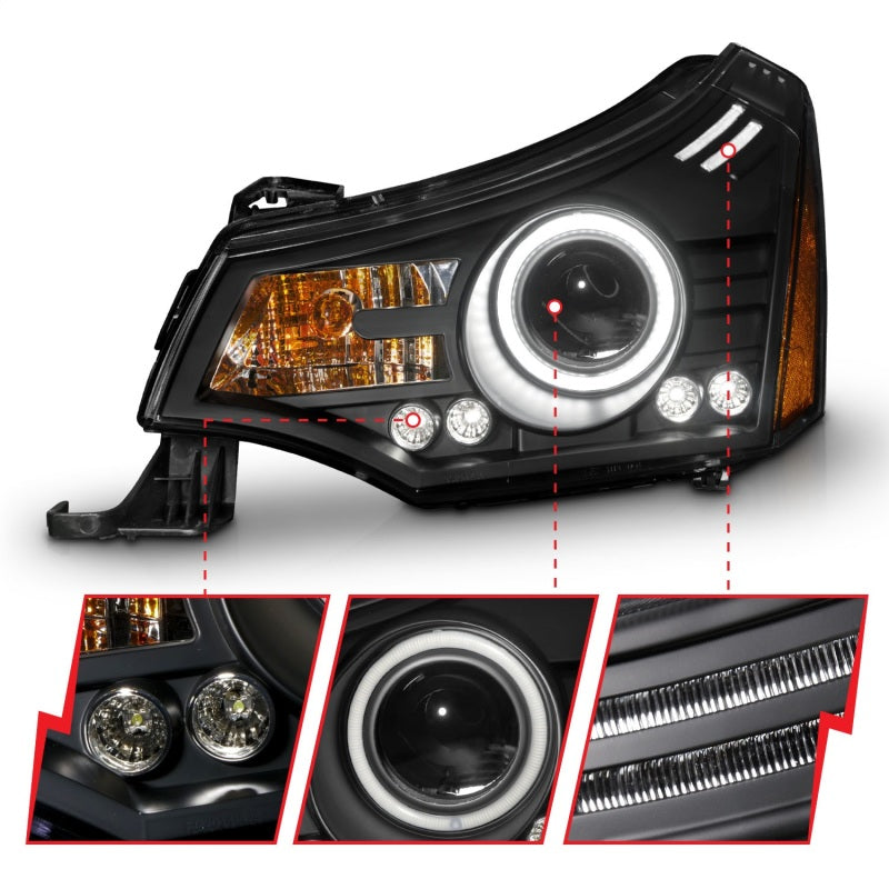 Anzo 2008-2011 Ford Focus Projector Headlights Black