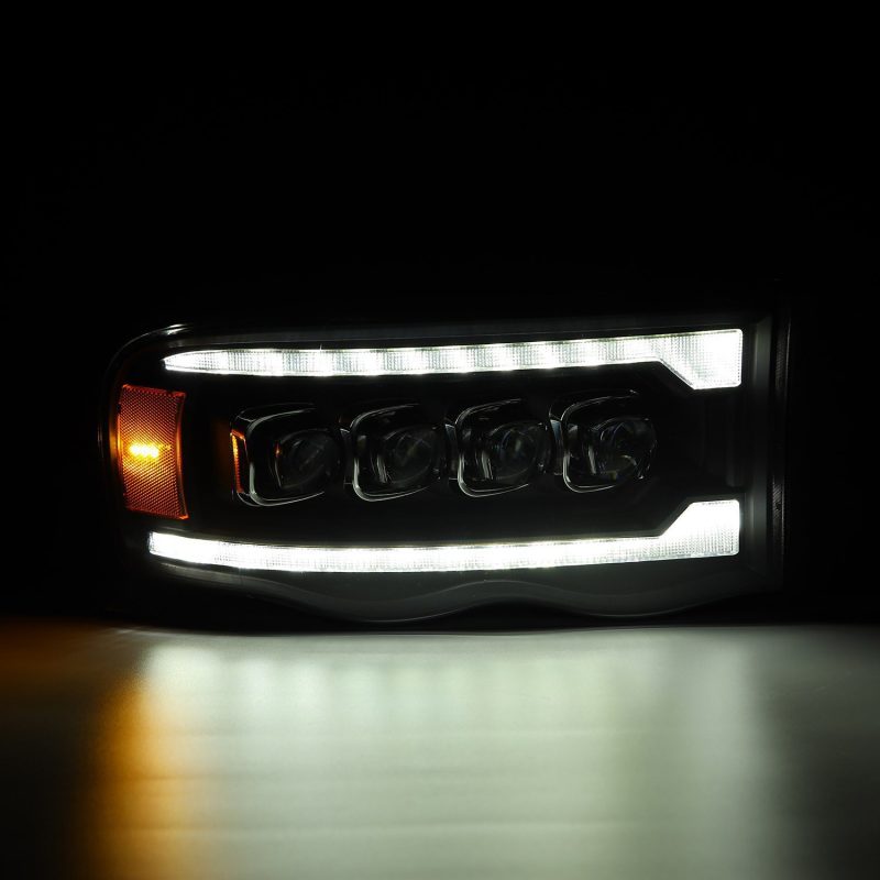 AlphaRex 02-05 Dodge Ram 1500 NOVA LED Proj Headlights Plank Style Blk w/Activ Light/Seq Signal 880564 *Discontinued
