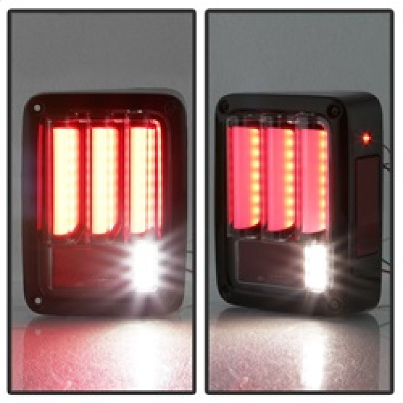 Spyder 07-16 Jeep Wrangler Version 2 Light Bar LED Tail Lights - Black (ALT-YD-JWA07V2-LBLED-BK) 5084774