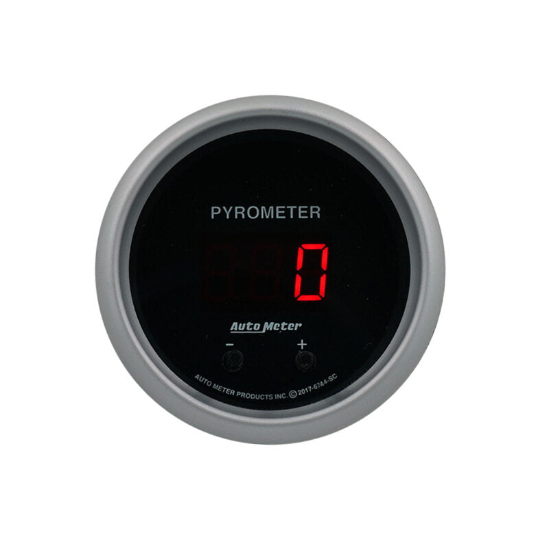 Autometer 52.4mm Black Two Channel 0-2000 Degree Pyrometer (EGT) Sport-Comp Elite Digital Gauge 6744-SC