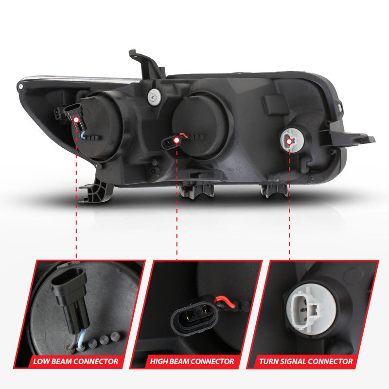 Anzo 2008-2010 Scion Xb Projector Headlights w/ Halo Black