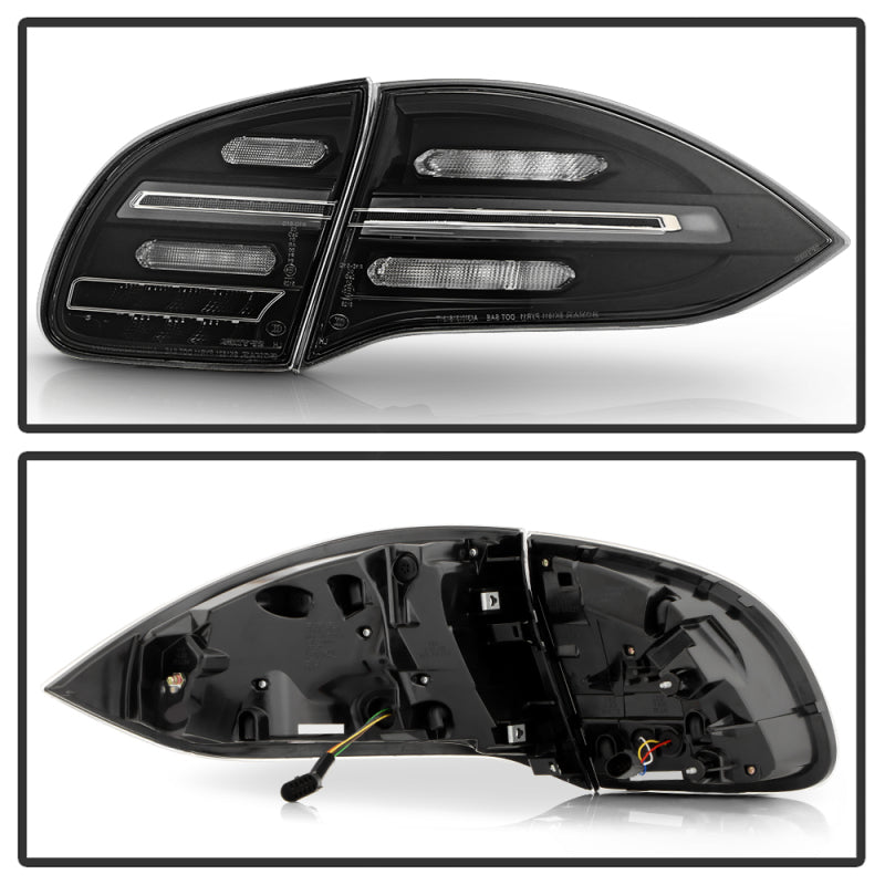 Spyder Porsche Cayenne 958 11-14 LED Tail Lights - Sequential Signal - Black 5086853
