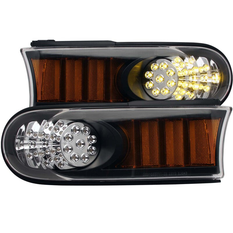 Anzo 2007-2013 Toyota Fj Cruiser LED Parking Lights Black w/Amber Reflector