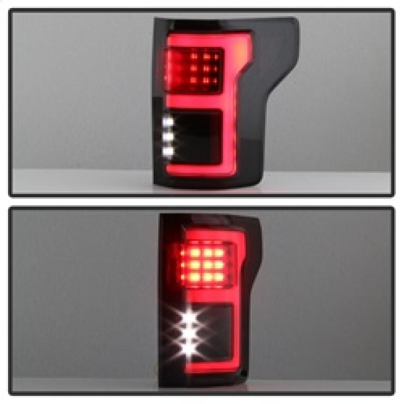 Spyder 15-18 Ford F-150 LED Tail Lights (w/Blind Spot) - Black Smoke (ALT-YD-FF15015BS-LBLED-BSM) 5085337