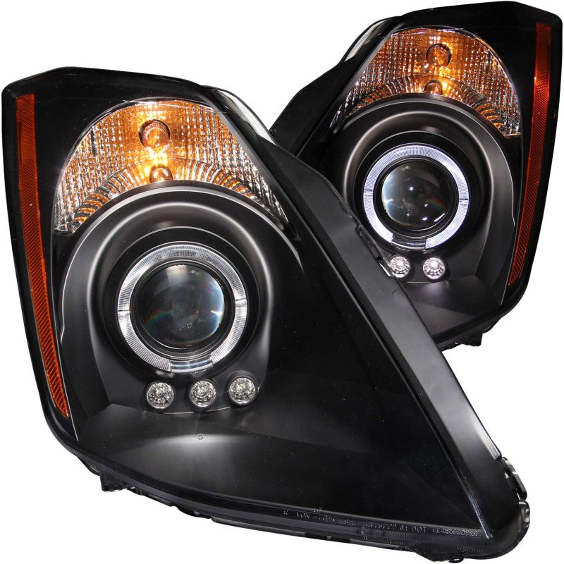 ANZO 2003-2005 Nissan 350Z Projector Headlights w/ Halo Black 121444