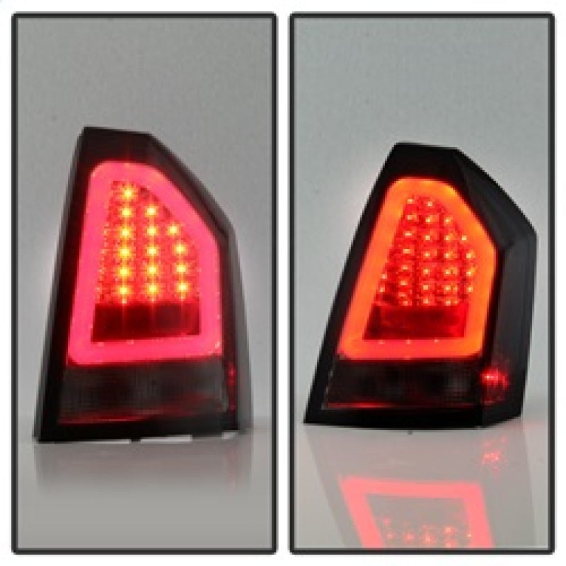 Spyder Chrysler 300 05-07 V2 Light Bar LED Tail Lights - Red Clear ALT-YD-CHR305V2-LED-RC 5083333