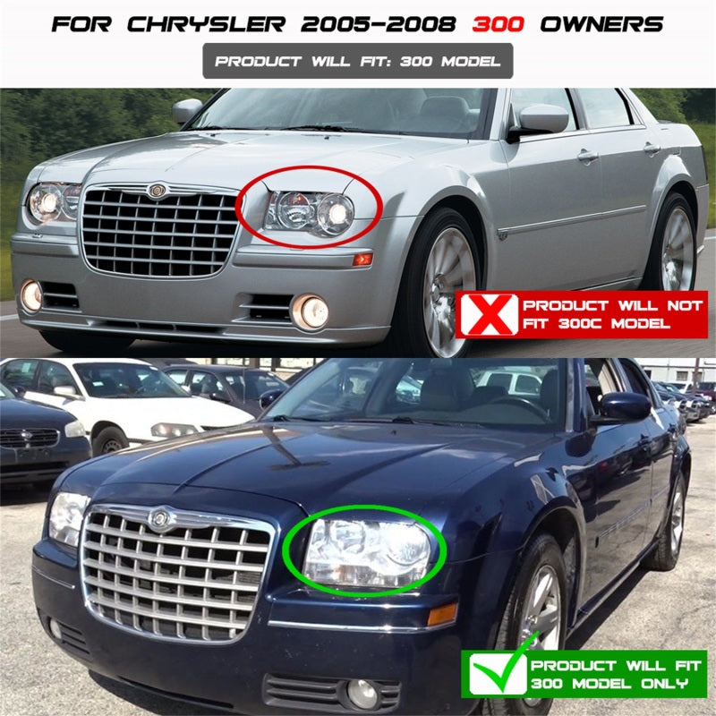 Spyder Chrysler 300 05-08 Projector Headlights LED Halo LED Blk (Not Included) PRO-YD-C305-HL-BK 5009180