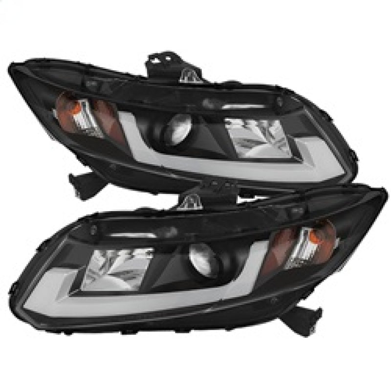 Spyder Honda Civic 2012-2014 Projector Headlights - Light Bar DRL Black PRO-YD-HC12-DRL-BK 5076519