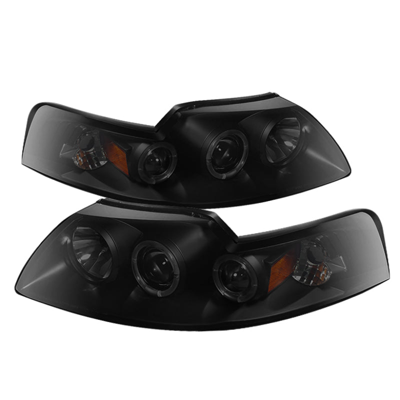 Spyder Ford Mustang 99-04 Projector Headlights LED Halo Blk Smke PRO-YD-FM99-1PC-AM-BSM 5078469