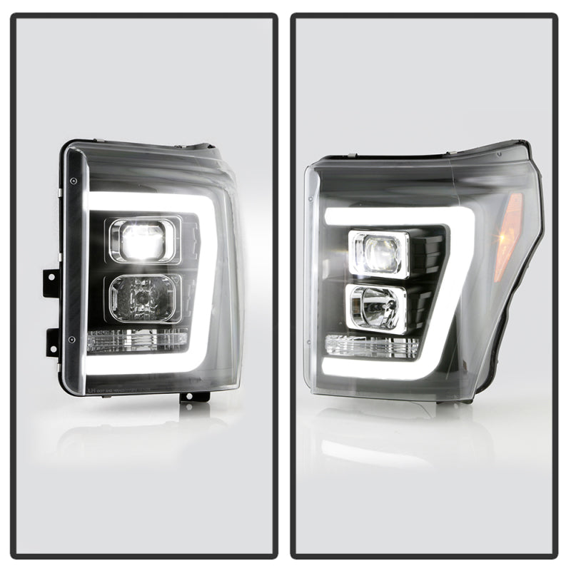 Spyder Ford F250/350/450 11-16 V2 High-Power LED Headlights-White Light Bar-Black PRO-YD-FS11V2PL-BK 5087898