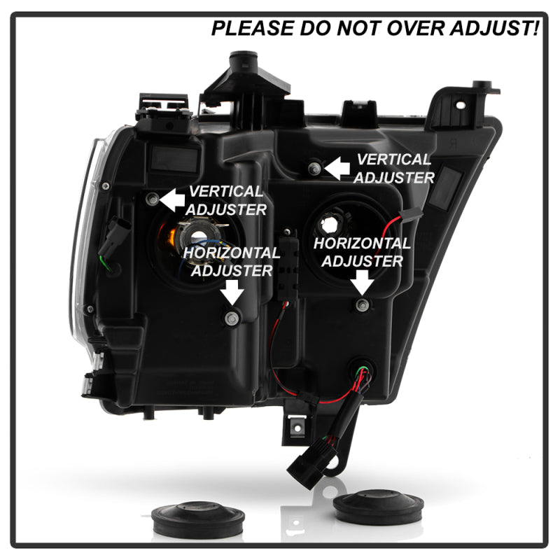 Spyder Dodge Ram 19-20 Halogen Model Projector Headlights Chrome PRO-YD-DR19HALSI-SEQ-BK 5087393