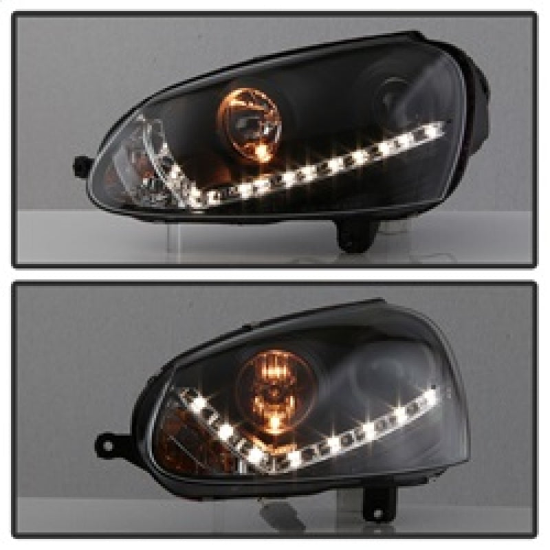 Spyder Volkswagen GTI 06-09/Jetta 06-09 Halogen Model Only - DRL Black PRO-YD-VG06-DRL-BK 5017505