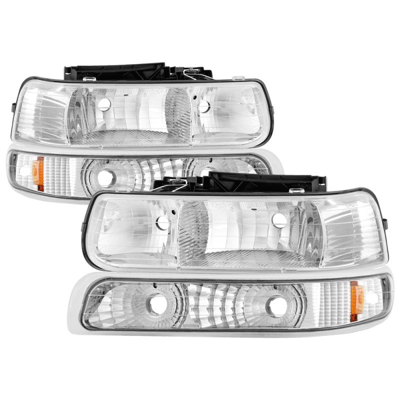 SPYDER Xtune Chevy TahOE 00-06 Amber Crystal Headlights w/ Bumper Lights Chrome HD-JH-CSIL99-SET-AM-C 5064226