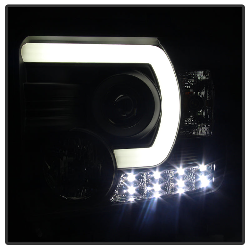 Spyder GMC Sierra 14-16 Projector Headlights Light Bar DRL Black PRO-YD-GS14-LBDRL-BK 5080523