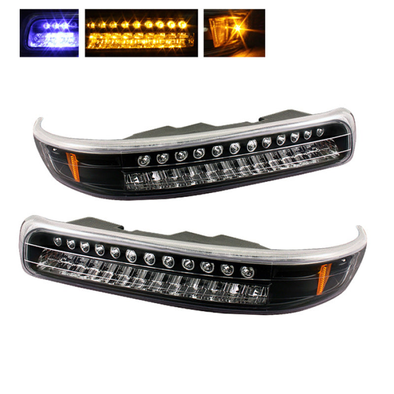 SPYDER Xtune Chevy Silverado 99-02 LED Amber Bumper Lights Black CBL-CS99-LED-BK 5014566