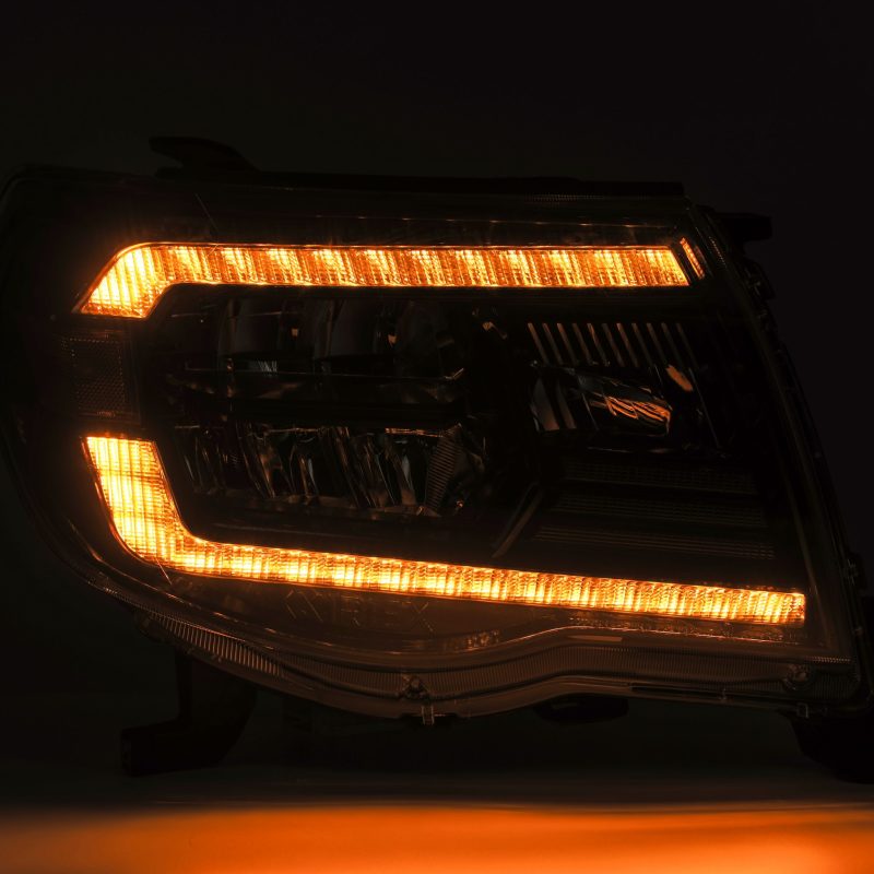 AlphaRex 05-11 Toyota Tacoma LUXX Crystal Headlights Plank Style Design Black w/Activation Light/DRL 880735 *Discontinued