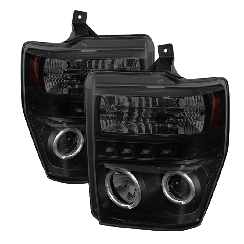Spyder Ford F250/350 08-10 Projector Headlights LED Halo LED Blk Smke PRO-YD-FS08-HL-BSM 5078490