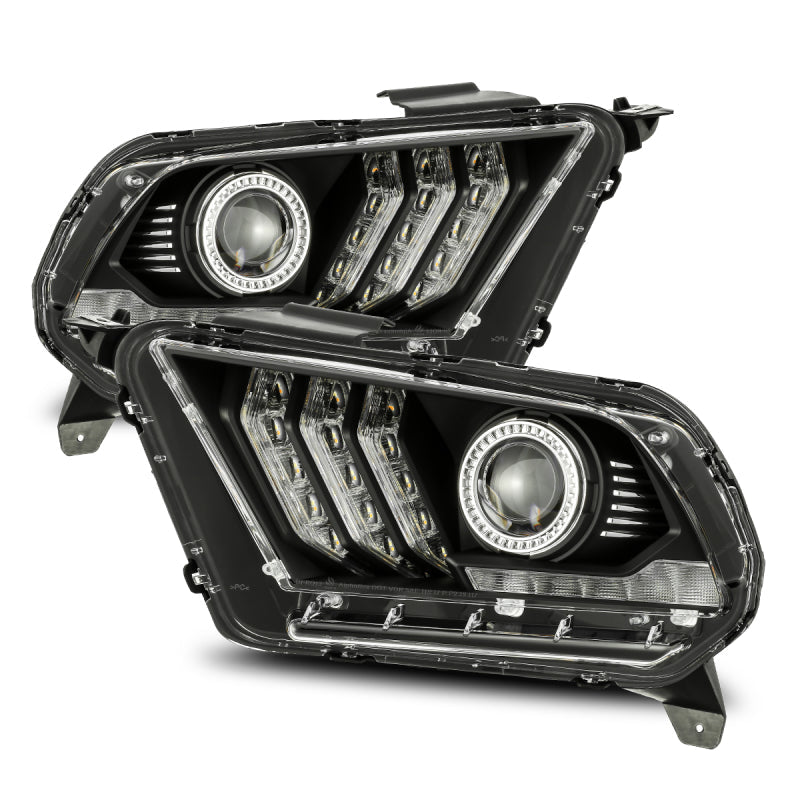 AlphaRex 10-12 Ford Mustang PRO-Series Projector Headlights Plank Style Black w/Top/Bottom DRL 880112 *Discontinued
