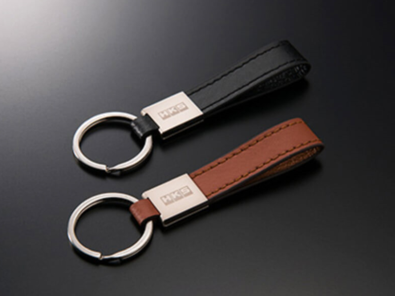 HKS Leather Keyring Black