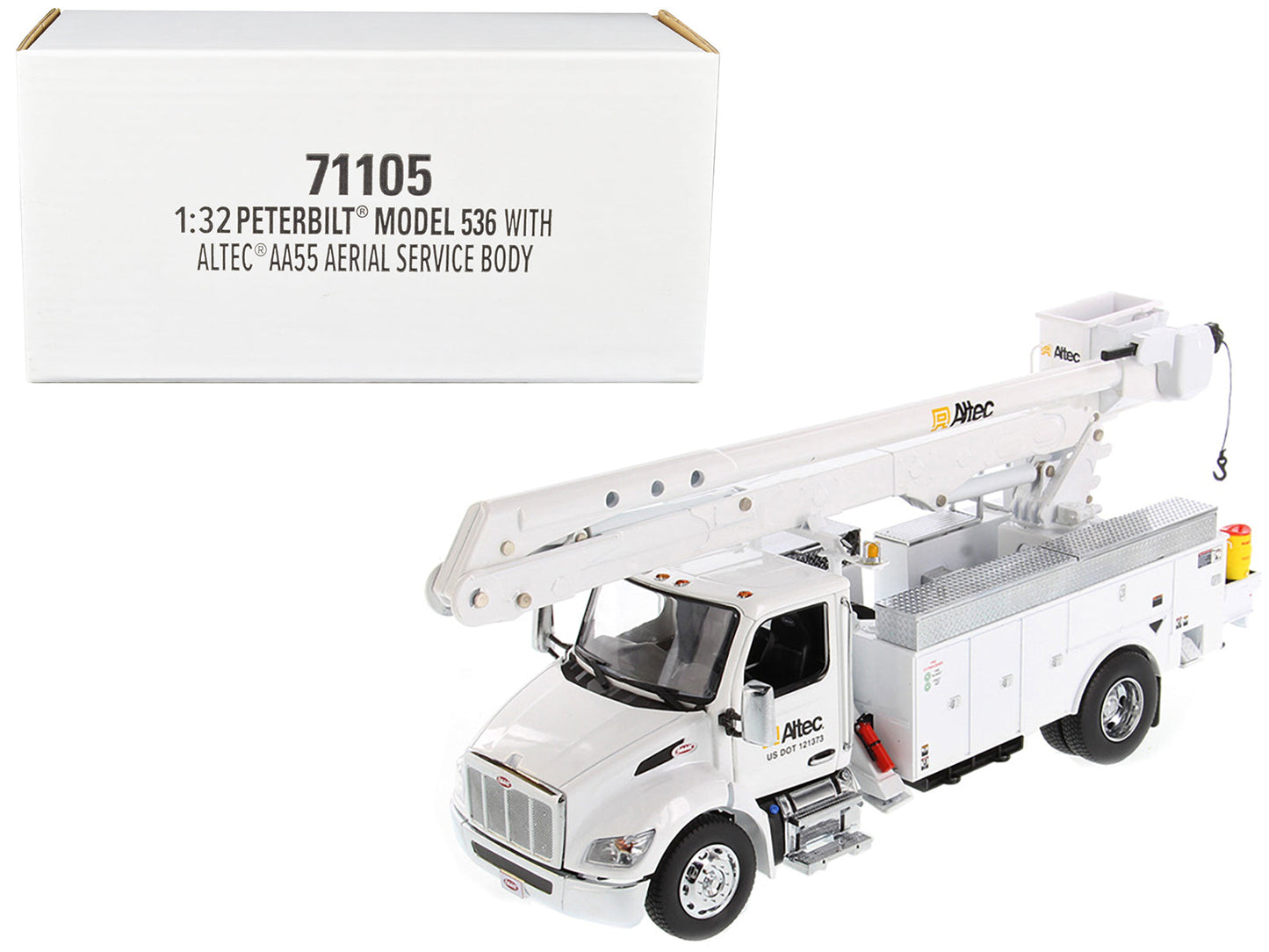 Peterbilt 536 Truck with Altec AA55 Aerial Service Body White "Transport Series" 1/32 Diecast Model by Diecast Masters  free shipping USA