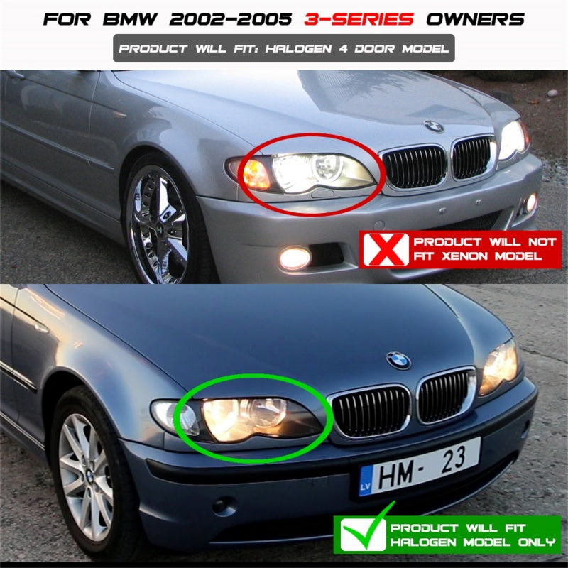 Spyder BMW E46 3-Series 02-05 4DR Projector Headlights 1PC LED Halo Smke PRO-YD-BMWE4602-4D-AM-SM 5042422