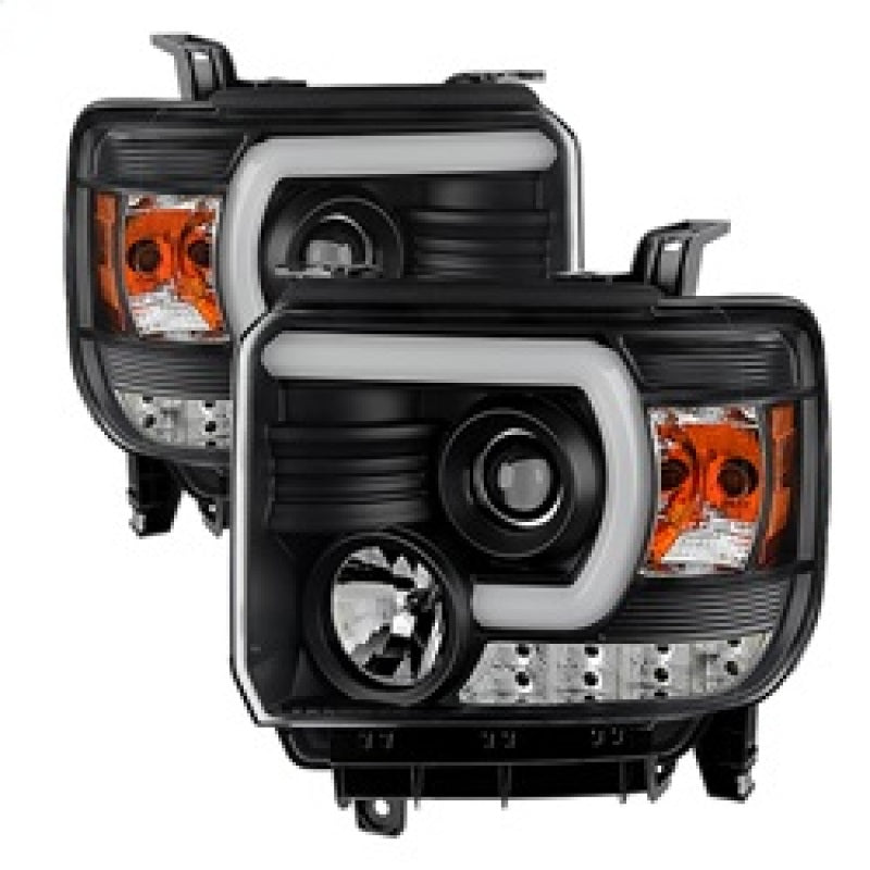 Spyder GMC Sierra 14-16 Projector Headlights Light Bar DRL Blk PRO-YD-GS14V2-LBDRL-BK 5080851