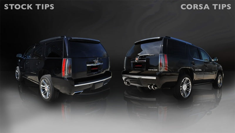 Corsa Performance 12-13 Cadillac Escalade DUB 6.2L V8 Polished Sport Cat-Back Exhaust