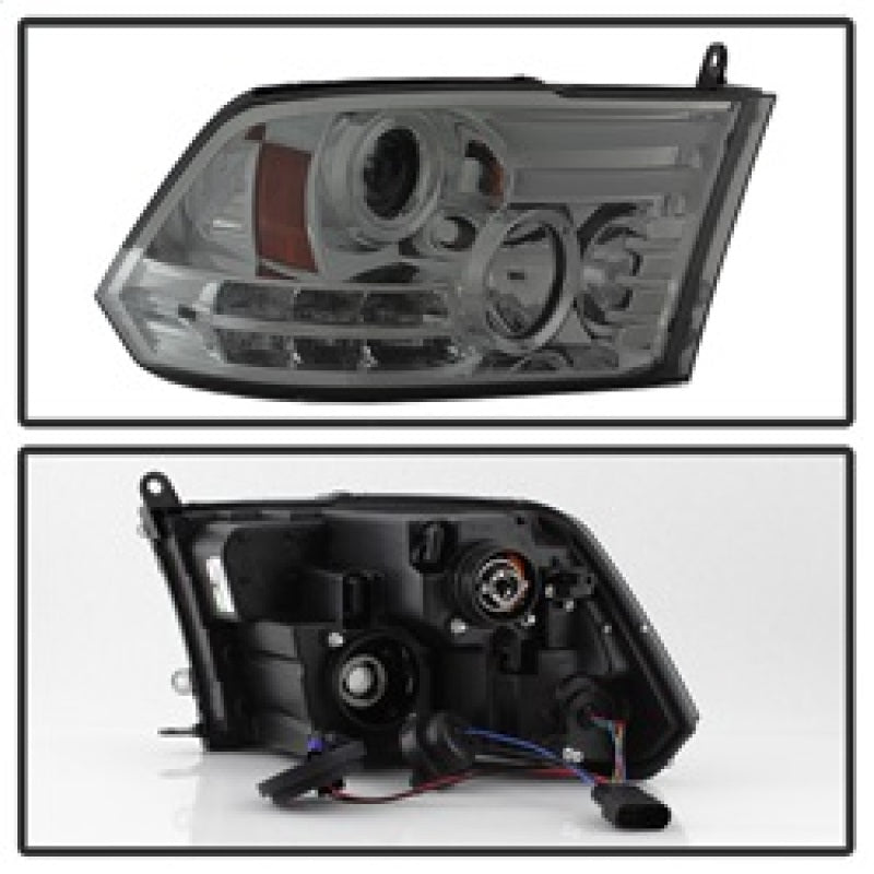 Spyder Dodge Ram 13-15 Projector Headlights Light Bar DRL Smoke PRO-YD-DR13-LBDRL-SM 5081735