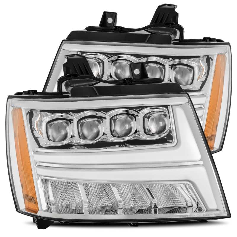 AlphaRex 07-13 Chevy AvalancheáNOVA LED Proj Headlights Plank Style Design Chrome w/Activ Light/DRL 880286 *Discontinued