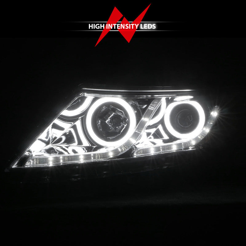 Anzo 2011-2013 Kia Optima Projector Headlights w/ Halo Chrome (CCFL)