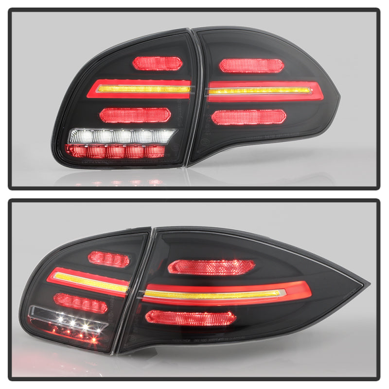 Spyder Porsche Cayenne 958 11-14 LED Tail Lights - Sequential Signal - Black 5086853
