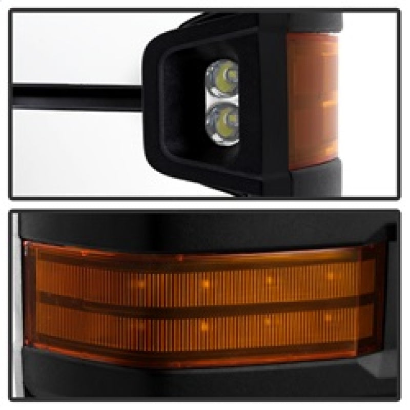 SPYDER xTune Chevy Silverado 14-16 Heated Amber LED Signal Telescoping Mirrors MIR-CSIL14S-G2-PWH-AM-SET 9936708