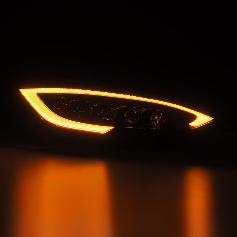 AlphaRex 12-21 Tesla Model S NOVA LED Proj Headlights Alpha-Black w/Actv Light & Seq.Sig / SB DRL 880878 *Discontinued