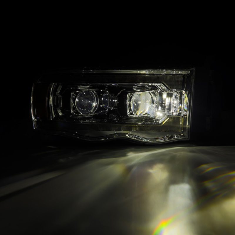 AlphaRex 02-05 Dodge Ram 1500 LUXX LED Proj Headlights Plank Style Chrome w/Activ Light/Seq Signal 880568 *Discontinued