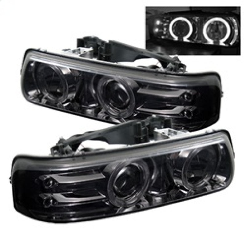 Spyder Chevy Silverado 1500/2500 99-02 Projector Headlights LED Halo LED Smoke PRO-YD-CS99-HL-SMC 5009616