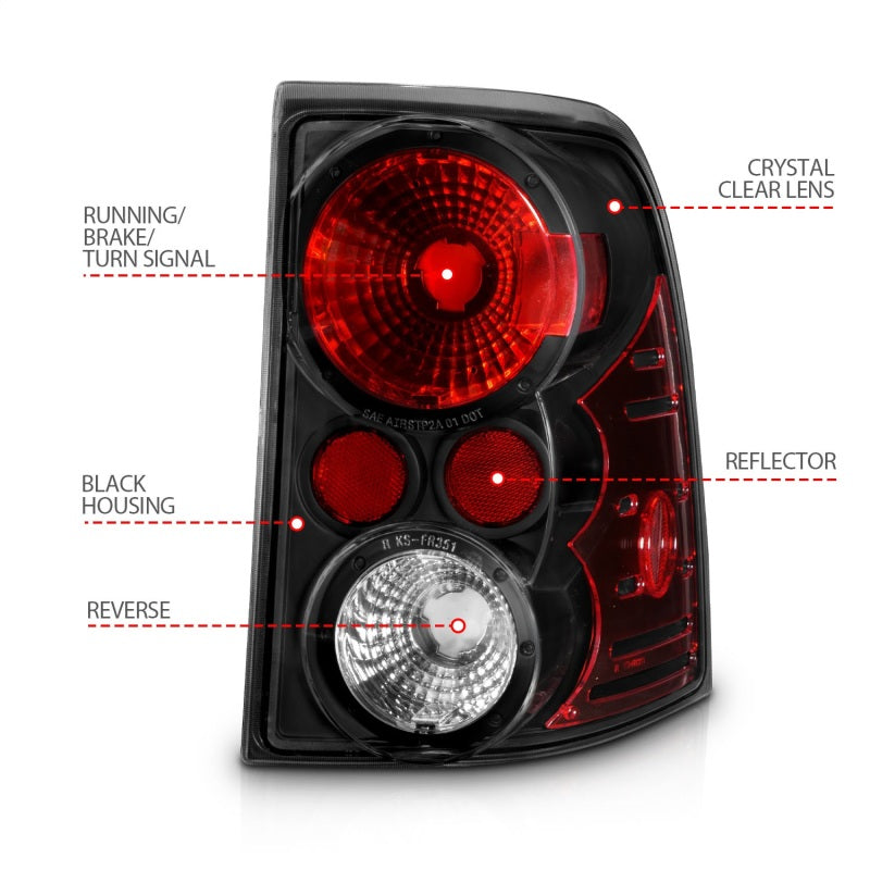 Anzo 2002-2005 Ford Explorer Taillights Black