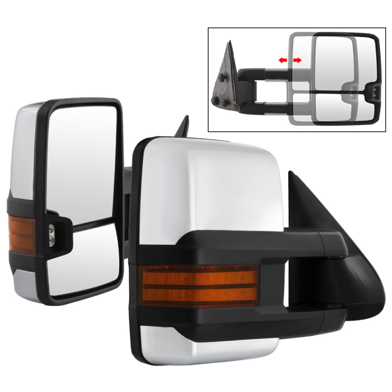 SPYDER xTune Chevy Silverado 99-06 G3 LED Signal Telescoping Mirror Chrome - SET MIR-CS03S-G3C-MA-AM-SET 9936746