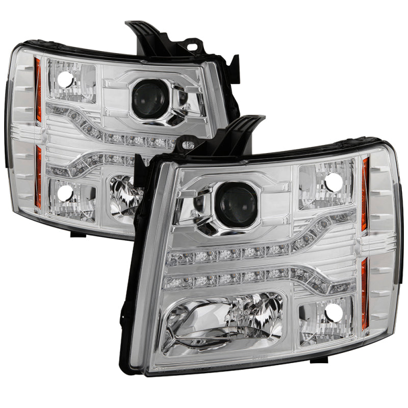 Spyder Chevy Silverado 1500 07-13 V2 Projector Headlights - LED DRL - Chrome PRO-YD-CS07V2-DRL-C 5083586