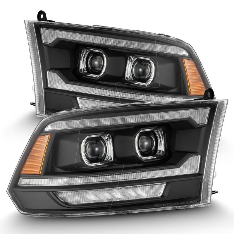 AlphaRex 09-18 Dodge Ram 2500 LUXX LED Proj Headlights Plank Style Blk w/Activ Light/Seq Signal/DRL 880558 *Discontinued