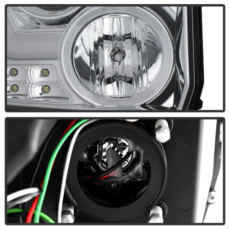 Spyder GMC Sierra 14-16 Projector Headlights Light Bar DRL Chrm PRO-YD-GS14V2-LBDRL-C 5080868
