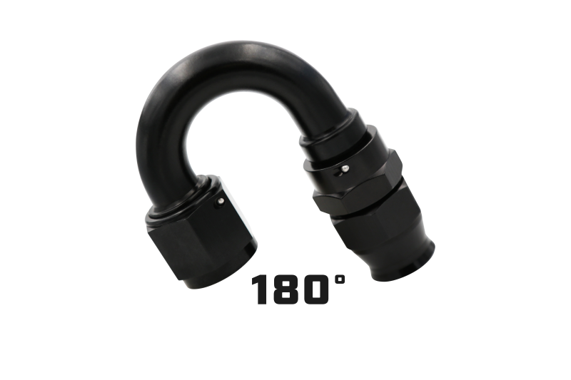 Aeromotive PTFE Hose End - AN-08 - 180 Deg - Black Anodized 15363