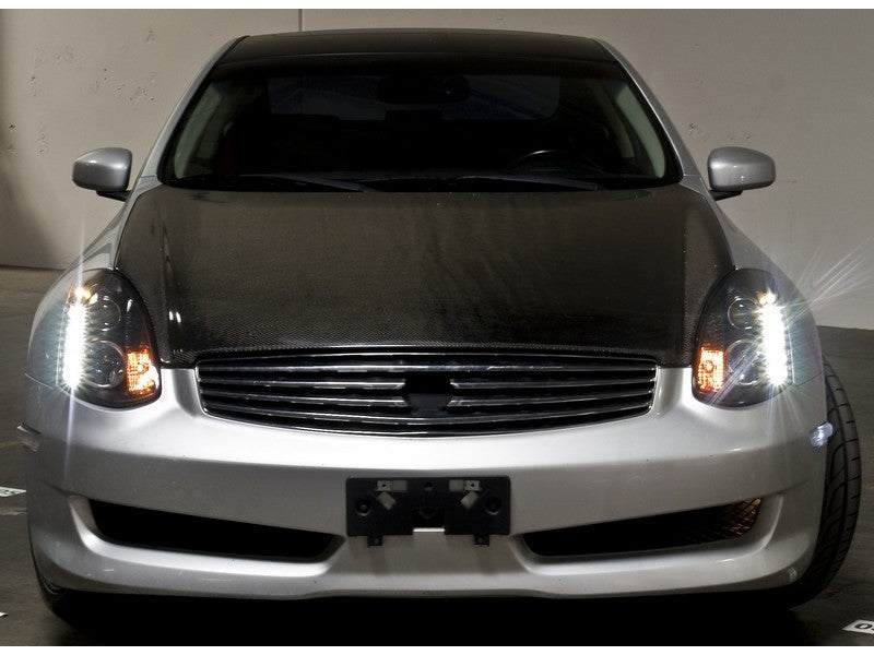 Spyder Infiniti G35 03-07 2DR Projector Halogen - LED Halo DRL Blk High H4 PRO-YD-IG35032D-DRL-BK 5011060