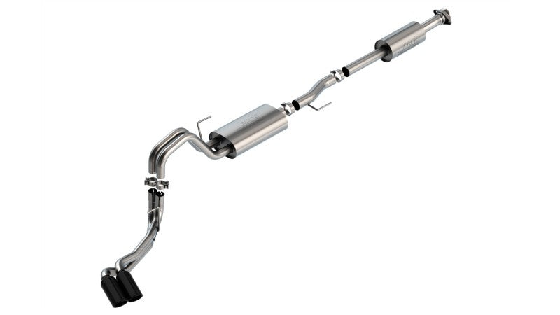 Borla F-150 2021 2.7L/3.5L 4dr CC SB EC STB Lar/KingR/Plnm/LTD 3/2.25 DSE CB Touring BLK CHR Tips 140870BC