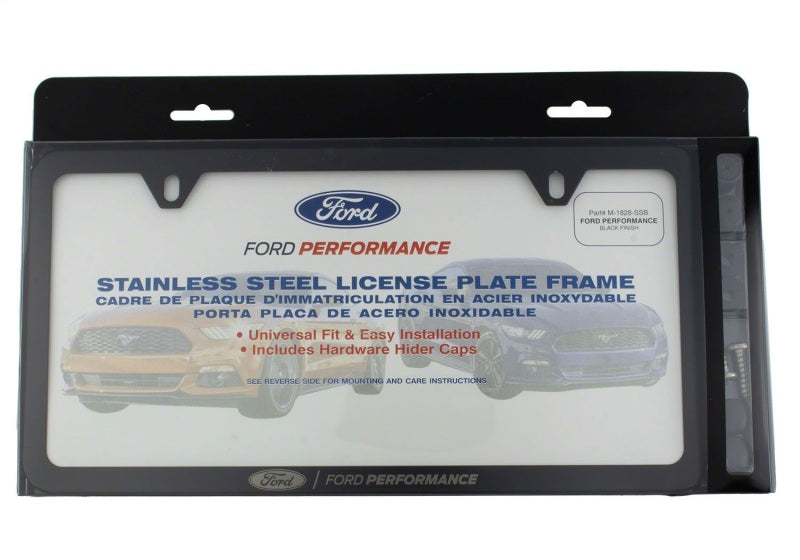 Ford Racing Ford Performance Slim License Plate Frame - Black Stainless Steel M-1828-SSB
