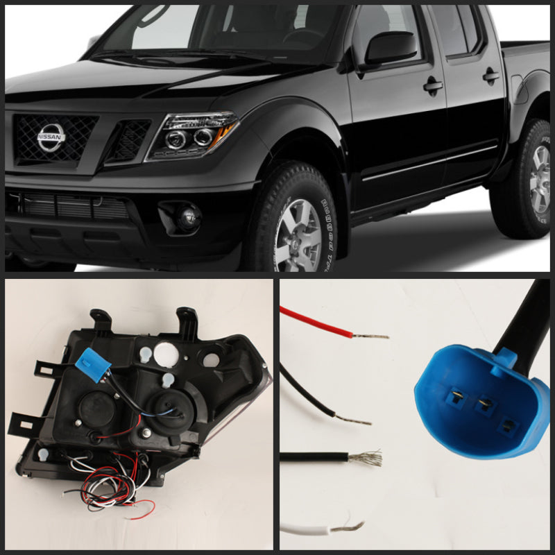 Spyder Nissan Frontier 05-08 Projector Headlights LED Halo LED Blk PRO-YD-NF05-HL-BK 5011527