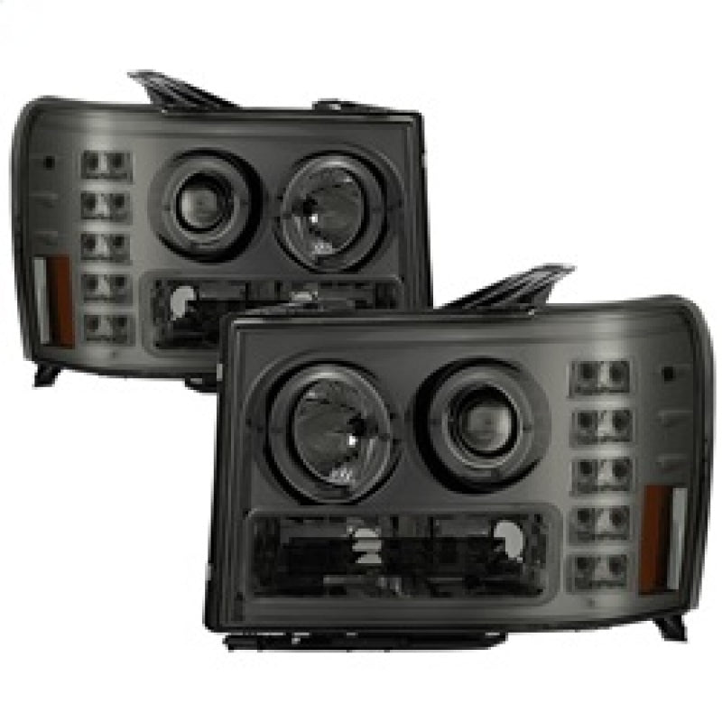 Spyder GMC Sierra 1500/2500/3500 07-13 Projector Headlights LED Halo- LED Smoke PRO-YD-GS07-HL-SM 5010629